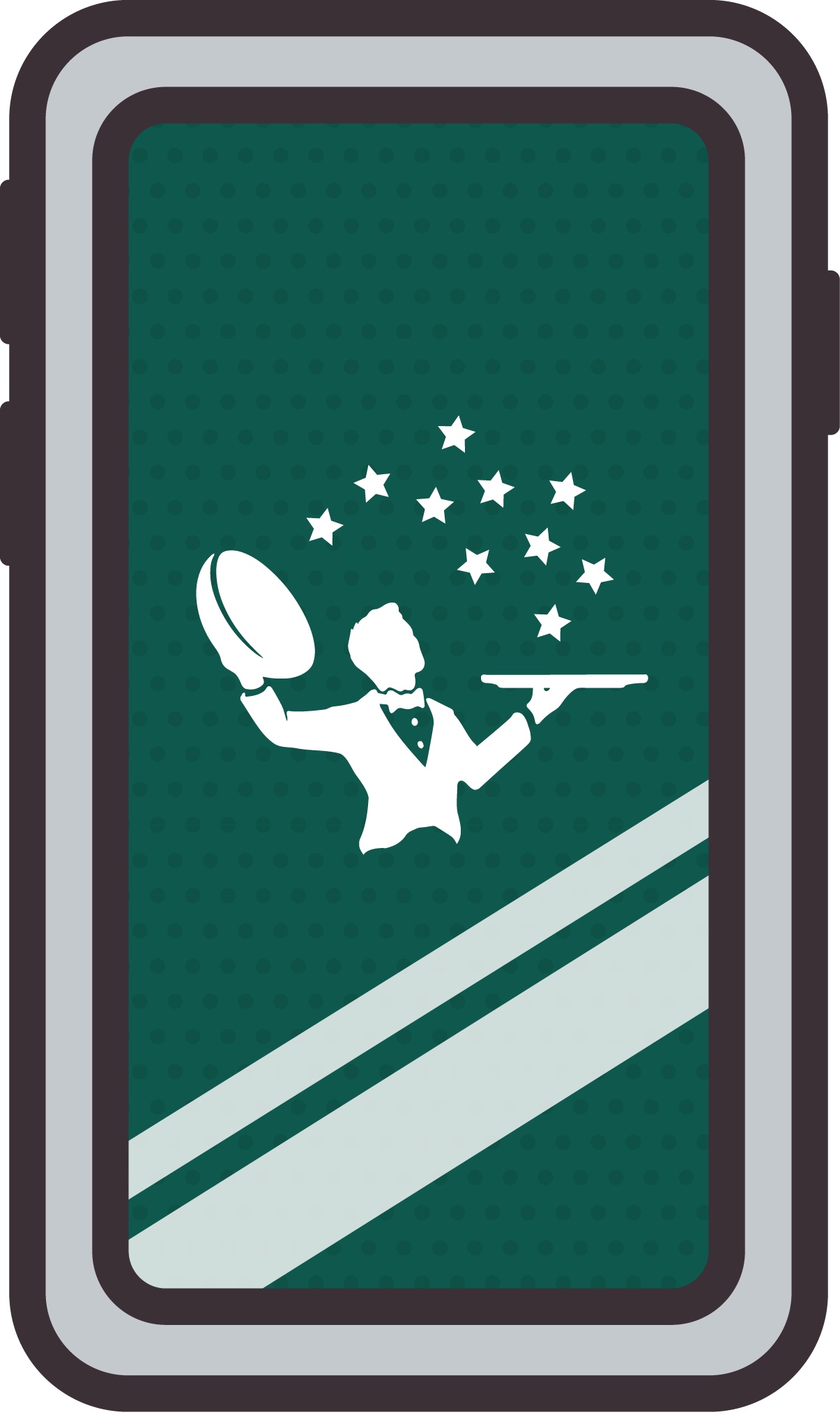 illustration of a smartphone with the lettuce entertain you company logo